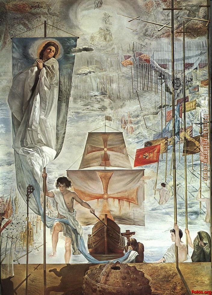 The Discovery of America by Christopher Columbus painting - Salvador Dali The Discovery of America by Christopher Columbus art painting